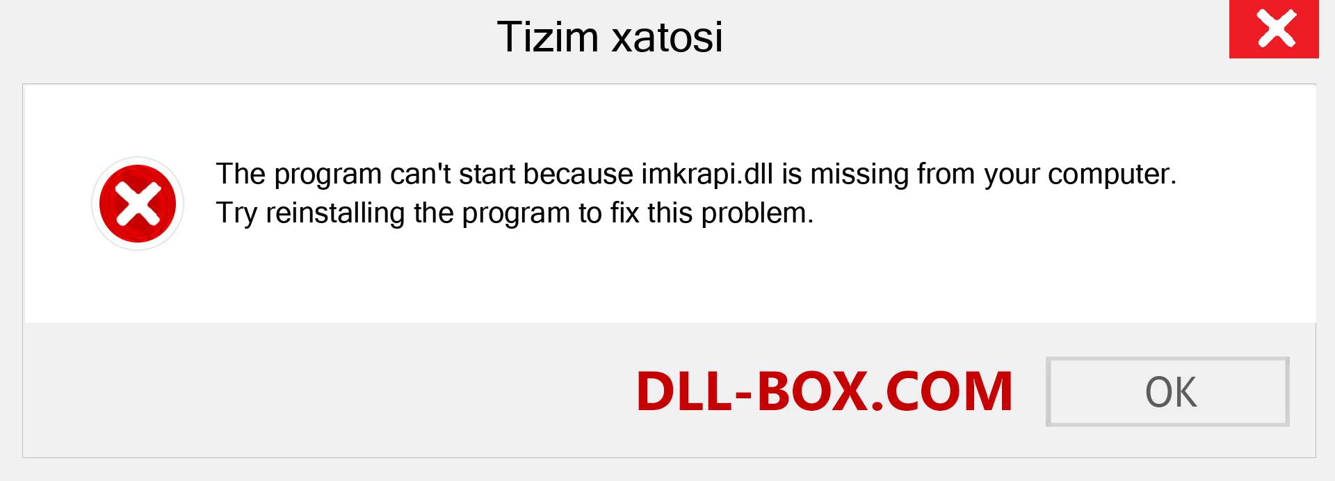 imkrapi.dll fayli yo'qolganmi?. Windows 7, 8, 10 uchun yuklab olish - Windowsda imkrapi dll etishmayotgan xatoni tuzating, rasmlar, rasmlar